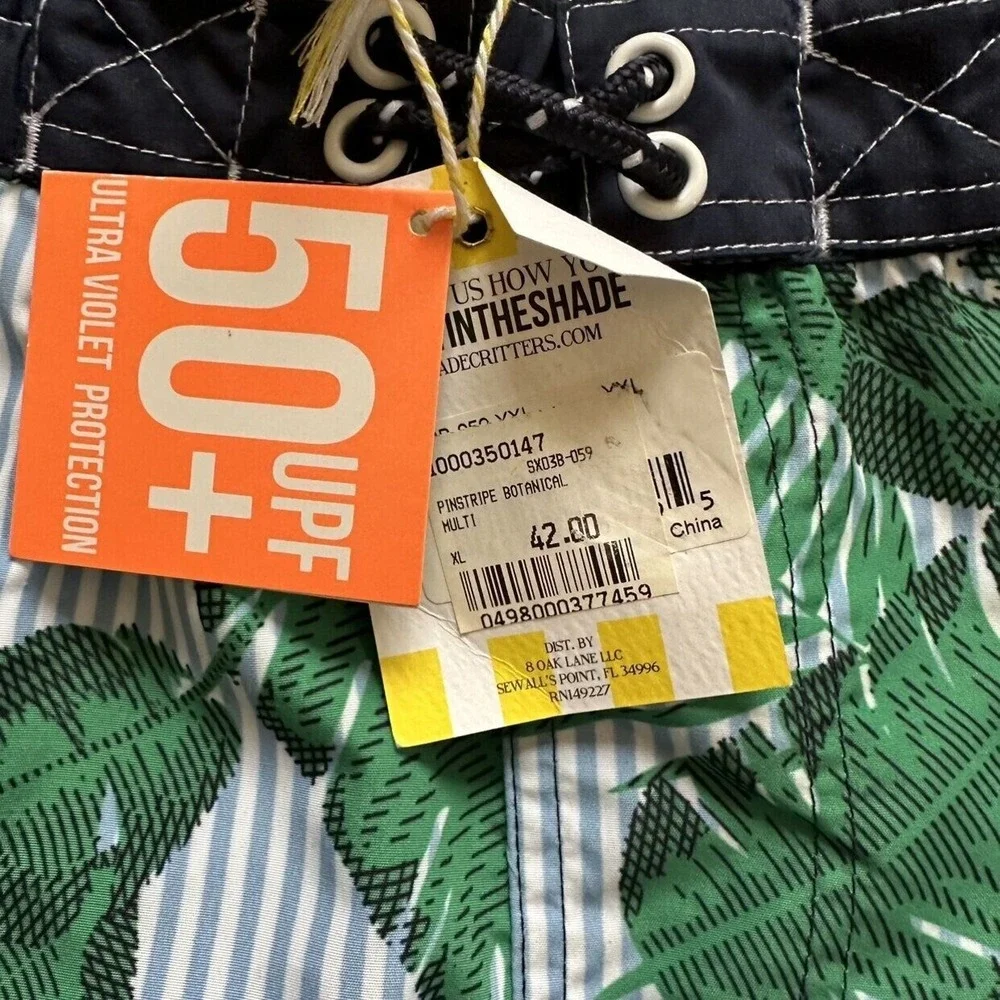 NWT Shade Critters Tropical Palm Leaf Swim‎ Trunks Size XL